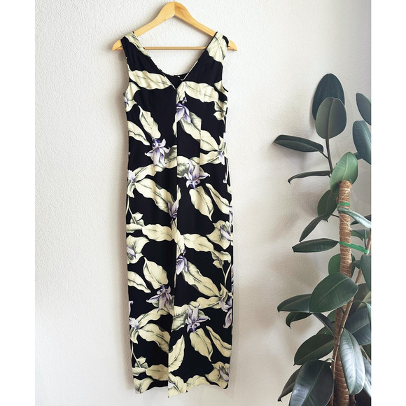 VTG Tommy Bahama Womens Silk Hawaiian Maxi Dress Size 2 Floral Tropical Resort - Picture 4 of 9